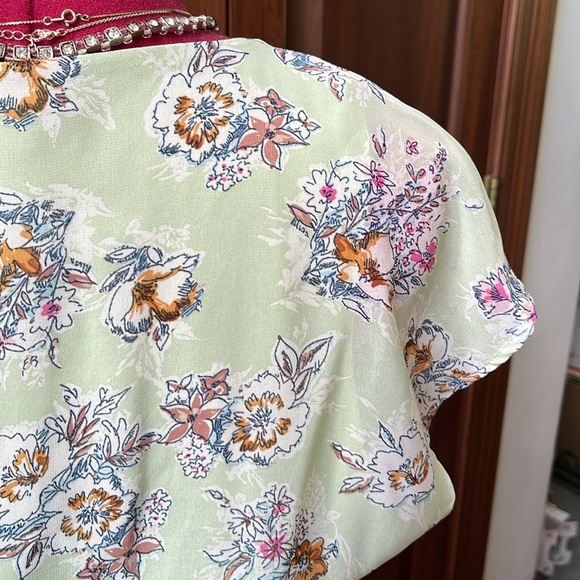 As U Wish Sheer Overlay V-neck cap sleeve dress mini to Maxi Sage NWOT Size S - Picture 16 of 16